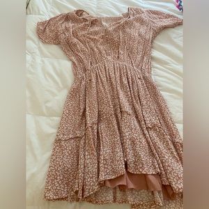 Pink leopard boho dress xl